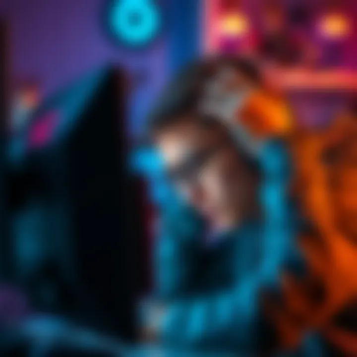 A player looking frustrated at their computer screen while gaming, with a dull expression and hands on their head.