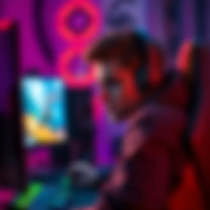 A player looks disappointed while staring at their screen, surrounded by gaming equipment, after losing all their teams in Crew Fill.