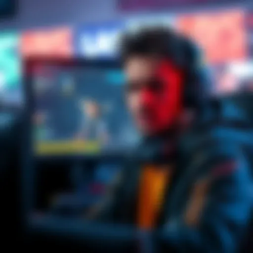 A gamer displays frustration while looking at a screen showing significant losses in gameplay.