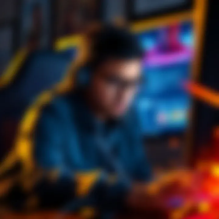 A gamer showing frustration while playing Marvel Rivals, with a computer screen displaying matchmaking issues.