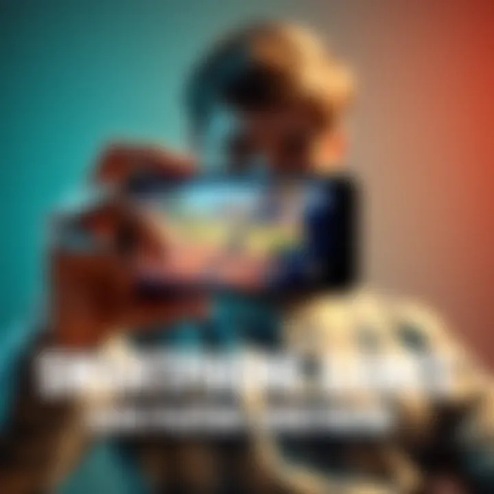 A person looking frustrated while holding a smartphone showing a lagging game screen