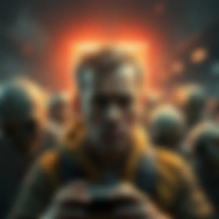 A gamer shows frustration while surrounded by annoying zombies in the Ts game, highlighting the challenges faced during gameplay.