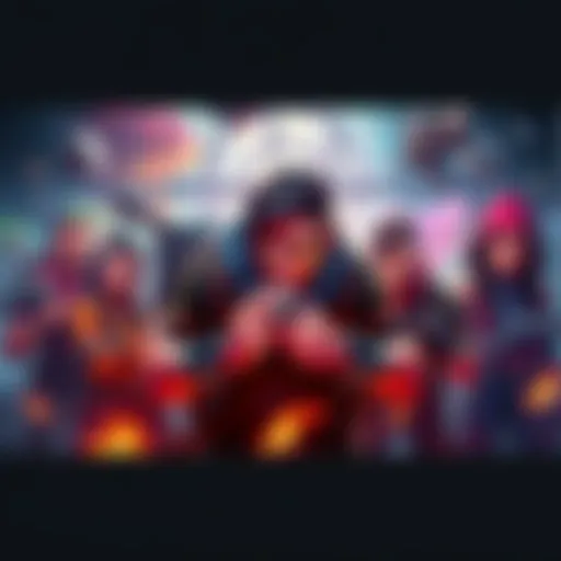 A group of players in Arc expressing frustration over PVP interruptions, surrounded by game elements and vibrant graphics.