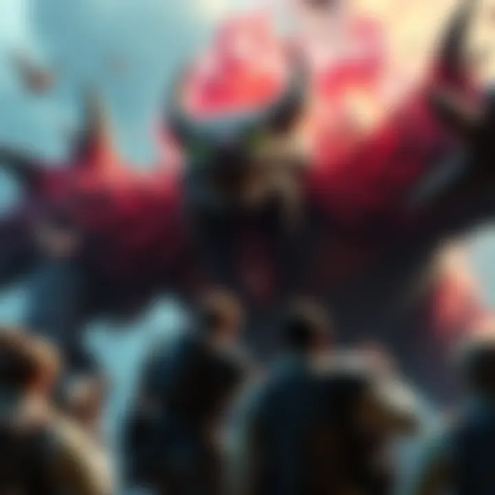 Frustrated players facing Gog in Monster Hunter Players battling Gog in Monster Hunter, showing high health bars and chaotic hitboxes.