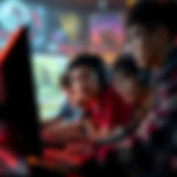 Group of gamers looking frustrated while playing on a computer, highlighting issues with communication and matchmaking on Asian game servers