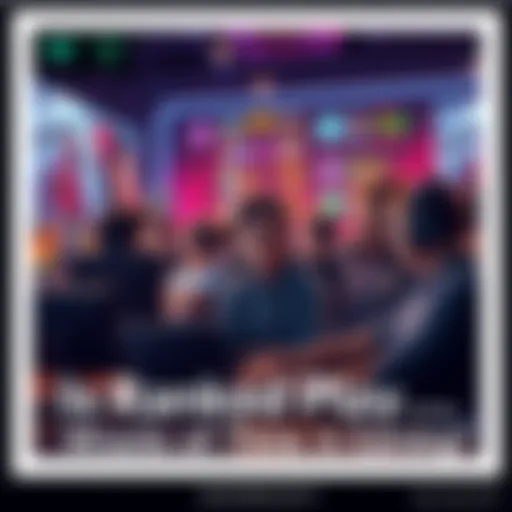 Frustrated players discussing Ranked play A group of gamers expressing frustration over Ranked gameplay, surrounded by gaming equipment and screens showing game stats. The atmosphere conveys disappointment and discussion about game balance.