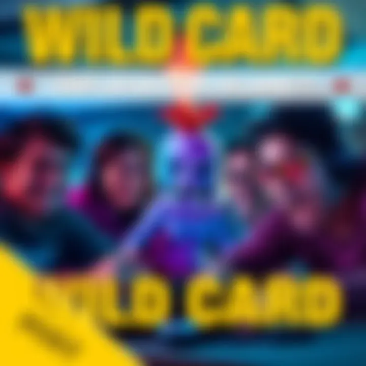 Frustrated Players with Wild Card Character A group of gamers showing frustration while playing a game featuring a Wild Card character that disrupts gameplay
