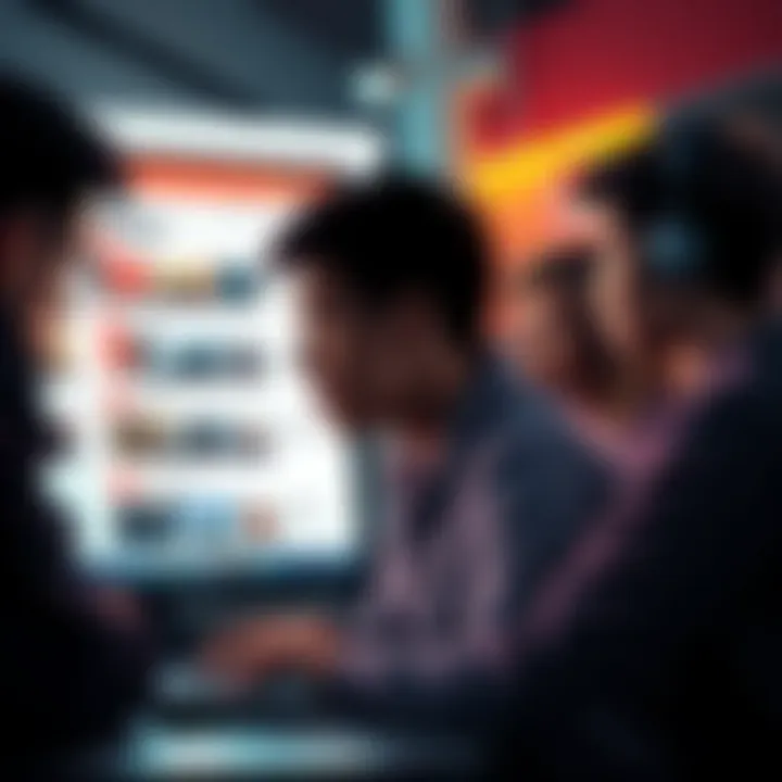 Group of people looking at a computer with YouTube search results dominated by SpookLuke videos, blocking access to helpful tutorials