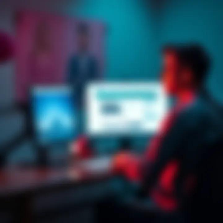 A person sitting at a desk with a computer showing a disappointing post on the screen, looking frustrated and contemplative.