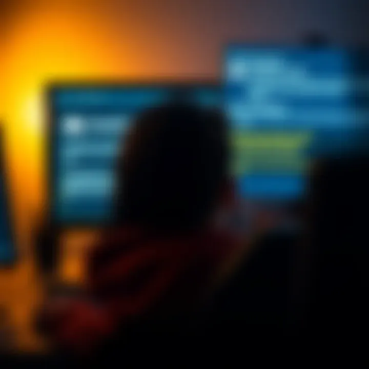 User frustrated by OneDrive prompts A person looking annoyed at the computer screen showing OneDrive reminder messages