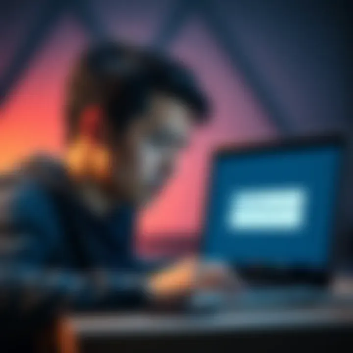 A person looks frustrated while staring at a laptop screen showing the Edge browser stuck on a task completion message.