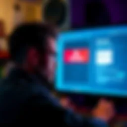 A person looking frustrated at a computer screen showing a Microsoft account login page with error messages