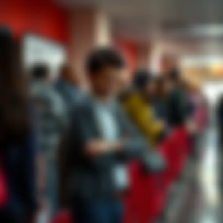 A frustrated voter standing in line, checking their watch, unsure if they can vote due to time running out.