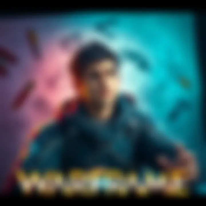 A Warframe player looks concerned while waiting for character build, surrounded by blueprints and game elements, representing the challenge of long build times.