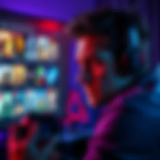 A person looking frustrated while browsing Xbox game options on a screen, showcasing a mix of popular and less appealing games in a subscription model.