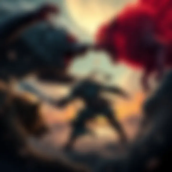 A tense battle scene featuring Rune Bears and Red Wolves attacking a player character in Elden Ring, illustrating the game's challenging foes.