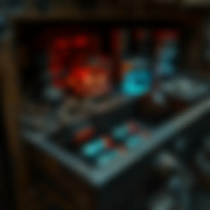 A close-up of a drawer in an ancient fort showcasing hidden fuel cells among old artifacts.