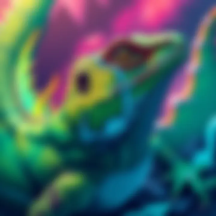 Full Lizard Style Design A vibrant illustration featuring a full lizard style design with green scales and intricate patterns, showcasing fan favorite elements