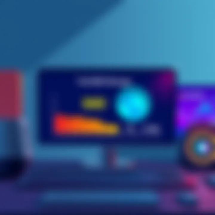 An illustration showing a computer screen with a storage bar indicating high SSD usage, alongside icons of games and system updates, symbolizing bloated storage problems.