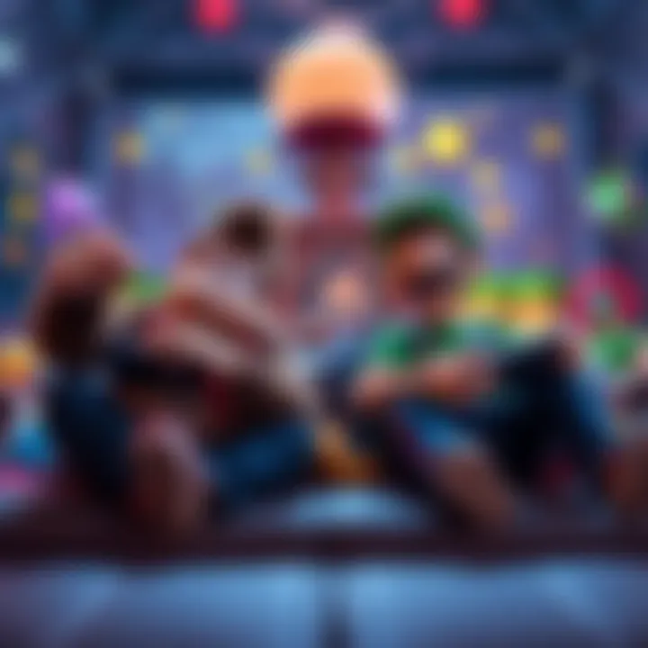 Fun Co-Op Gaming on Nintendo Switch Two players enjoying co-op games on Nintendo Switch, featuring characters from Donkey Kong and Luigi's Mansion