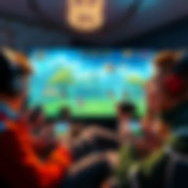 Fun Game Gameplay Players enjoying an exciting game on various devices with smiles and excitement