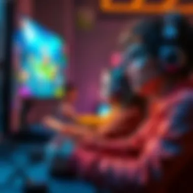 A player enjoying a vibrant video game, focused on completing a level with engaging graphics and characters.