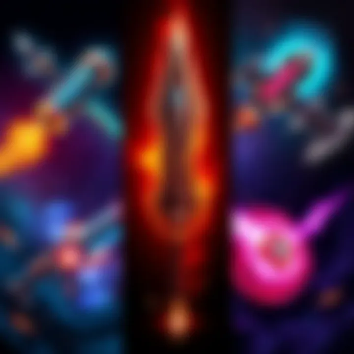 A collage of five unique and exciting weapons from Soul games, showcasing their designs and features in action.