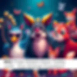 Colorful animal doodles with gaming elements, showcasing creativity for a giveaway