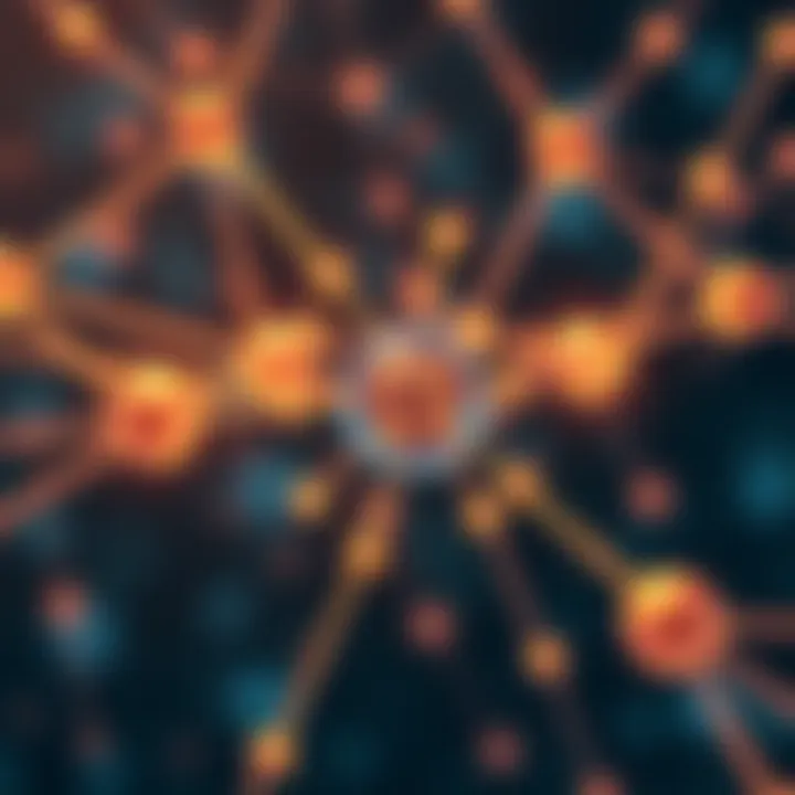 Functionality of a Specific Node Illustration showing a specific node in a network with arrows indicating its connections and functions within a system