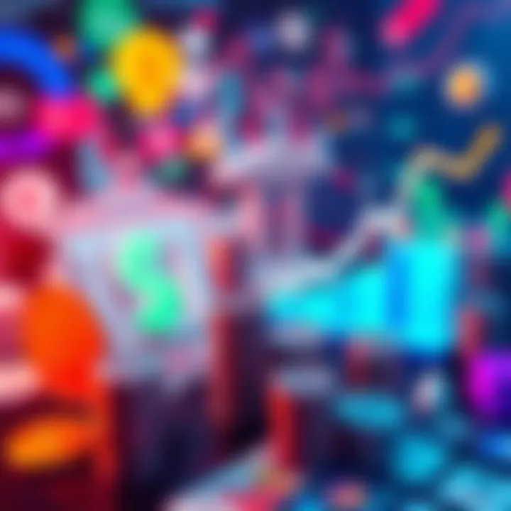 A collection of financial symbols representing various funding sources like banks, investment charts, and innovative funding ideas.