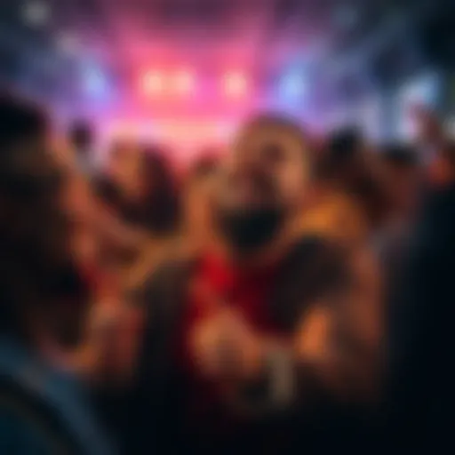 A person strikes a funny pose that surprises the crowd, creating laughter and joy.