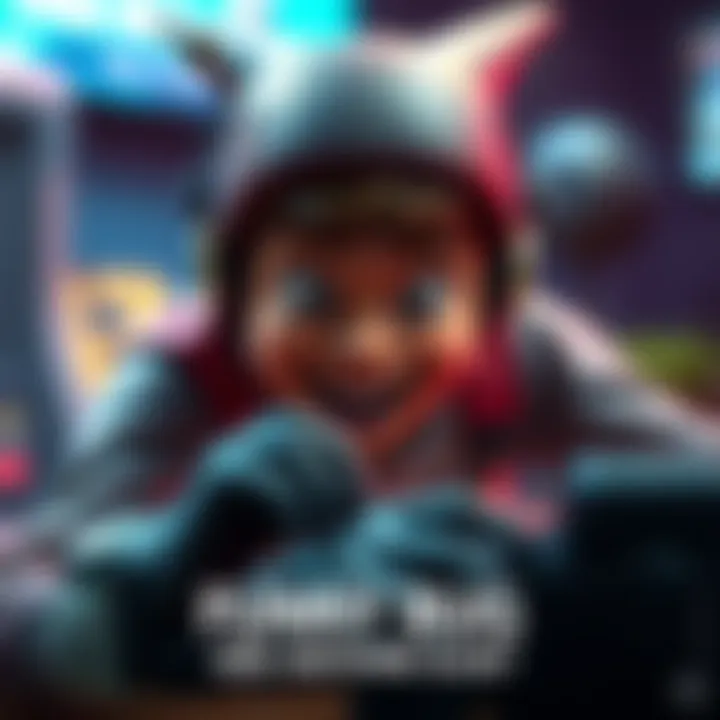 Funny Gaming Bug A character in a game stuck in a funny pose due to a glitch, with exaggerated features and surroundings that highlight the humor of the situation.