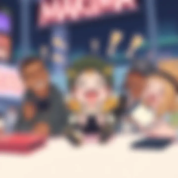 Funny Illustration of Makima A light-hearted cartoon showing the character Makima in a humorous situation, surrounded by laughter and playful elements from gaming culture.