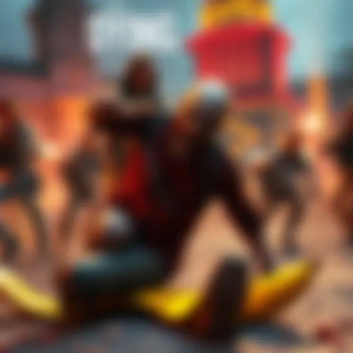A humorous Dying Light meme featuring a zombie character slipping on a banana peel while players laugh in the background.