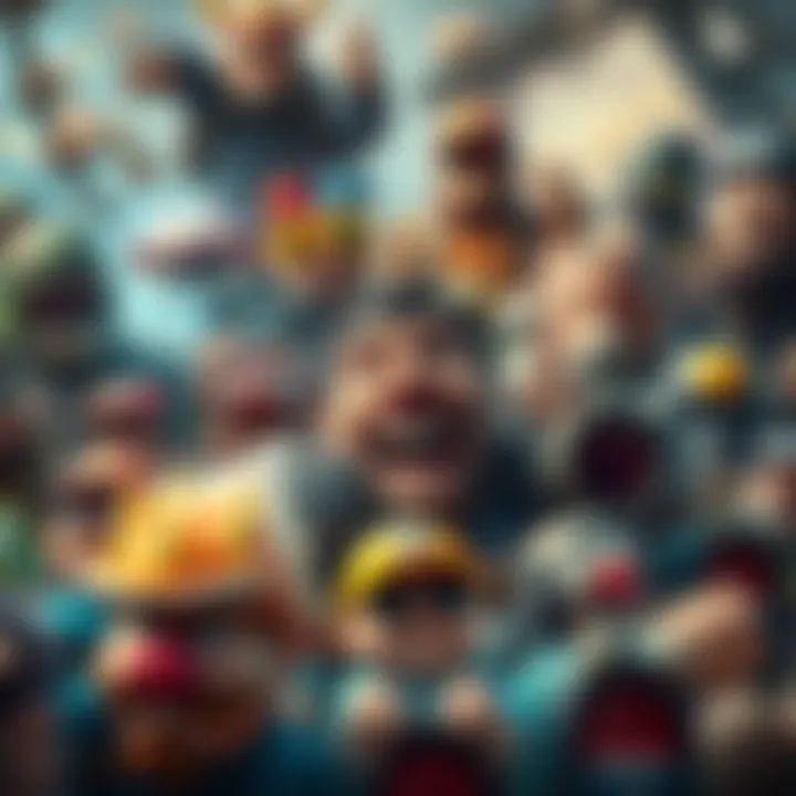 A collage of characters and scenes from various funny video games