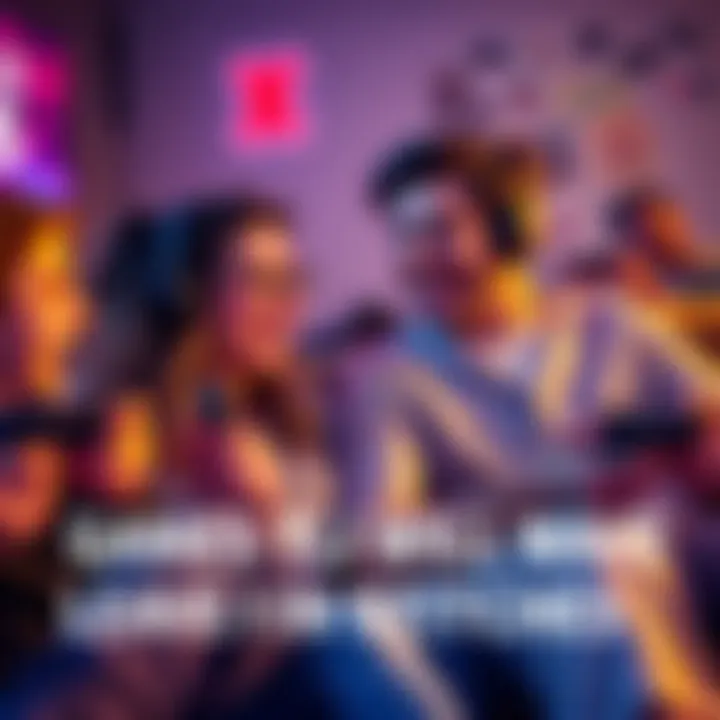 A group of gamers laughing while playing a funny video game together