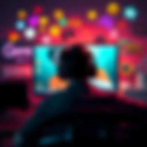 A forum user looking for the source of a humorous image on their computer screen, surrounded by laughter-inducing visuals and gaming icons.