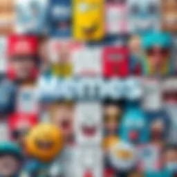 A colorful collage of various popular memes showcasing humor in online culture.