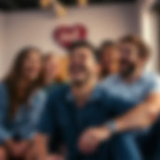 A group of friends laughing together in a casual setting, highlighting a funny moment