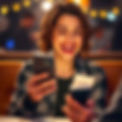 Funny Moment of Laughter Person laughing heartily while reading a funny message on their phone