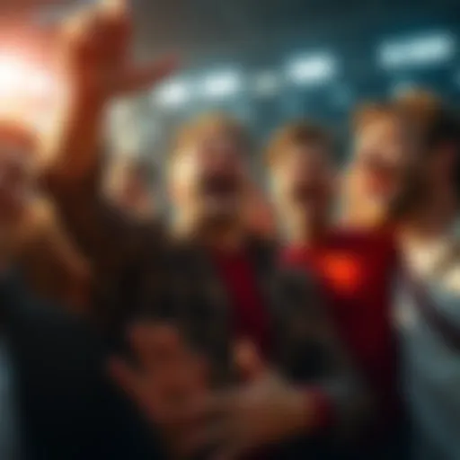 A group of people laughing and celebrating after an unexpected win in a comical situation.