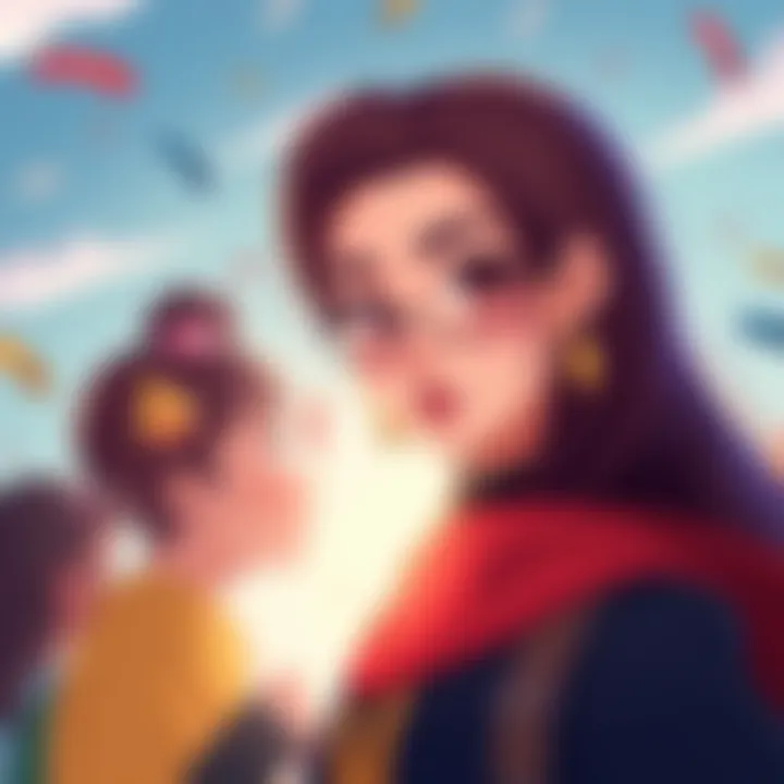 An illustration of a FUTA character showcasing both masculine and feminine features, set against a vibrant background representing diverse identities.