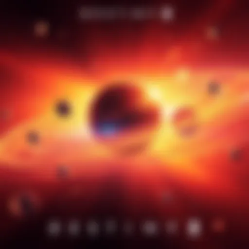 An artistic representation of a futuristic solar system with swirling time anomalies and evolving planets in Destiny 2.
