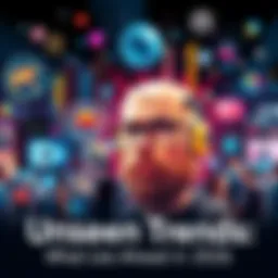 A collage of technology, culture, and society trends for 2026