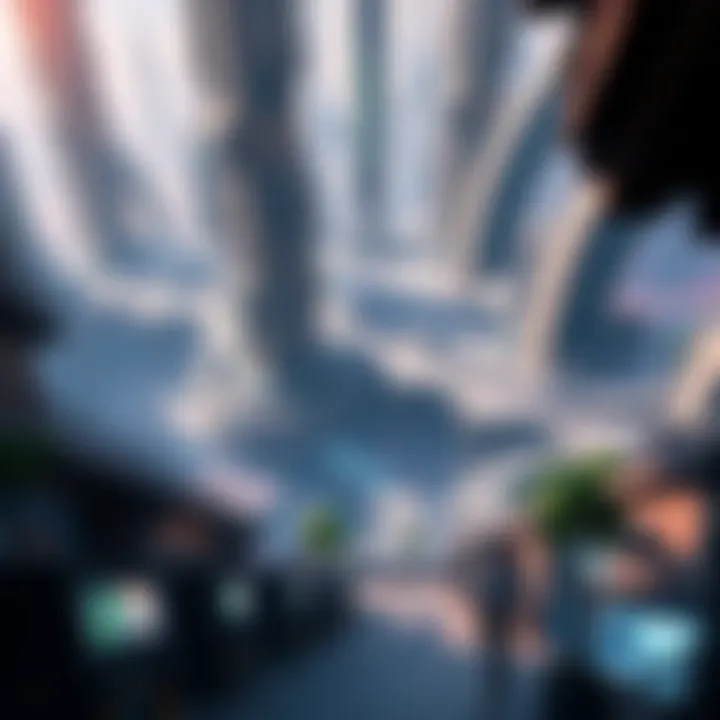 A detailed view of a large, reimagined futuristic city layout from the game Invisible War, featuring interconnected areas and varied environments.