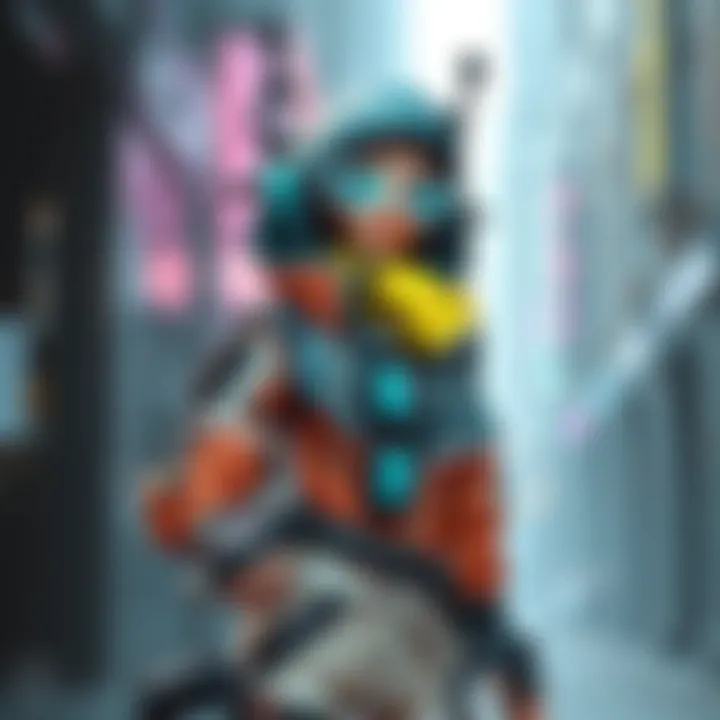 Yareli character in stylish streetwear with futuristic design, inspired by Warframe: 1999 aesthetic.