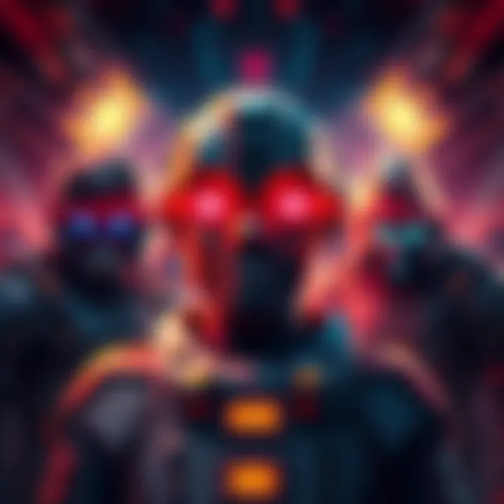 G-Toilet character showcasing his laser eyes in a cosmic setting of Astro Arc, looking determined amidst other opponents