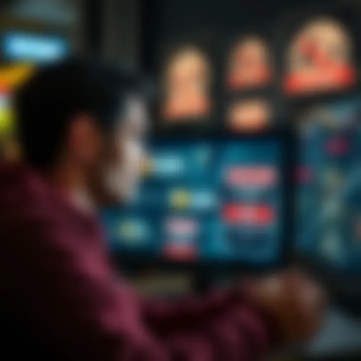 A frustrated shopper looking at a computer screen with G2A's website, showing denied refund messages and UK consumer law symbols in the background.
