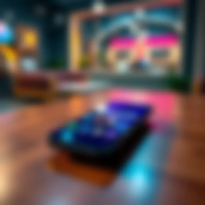 The G7 Pro smartphone displayed on a wooden table with a blurred background.