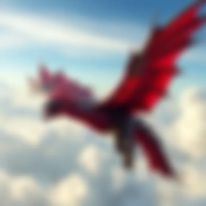 G. Rathalos in flight G. Rathalos soaring high in the sky, showcasing its powerful wings and fierce appearance.